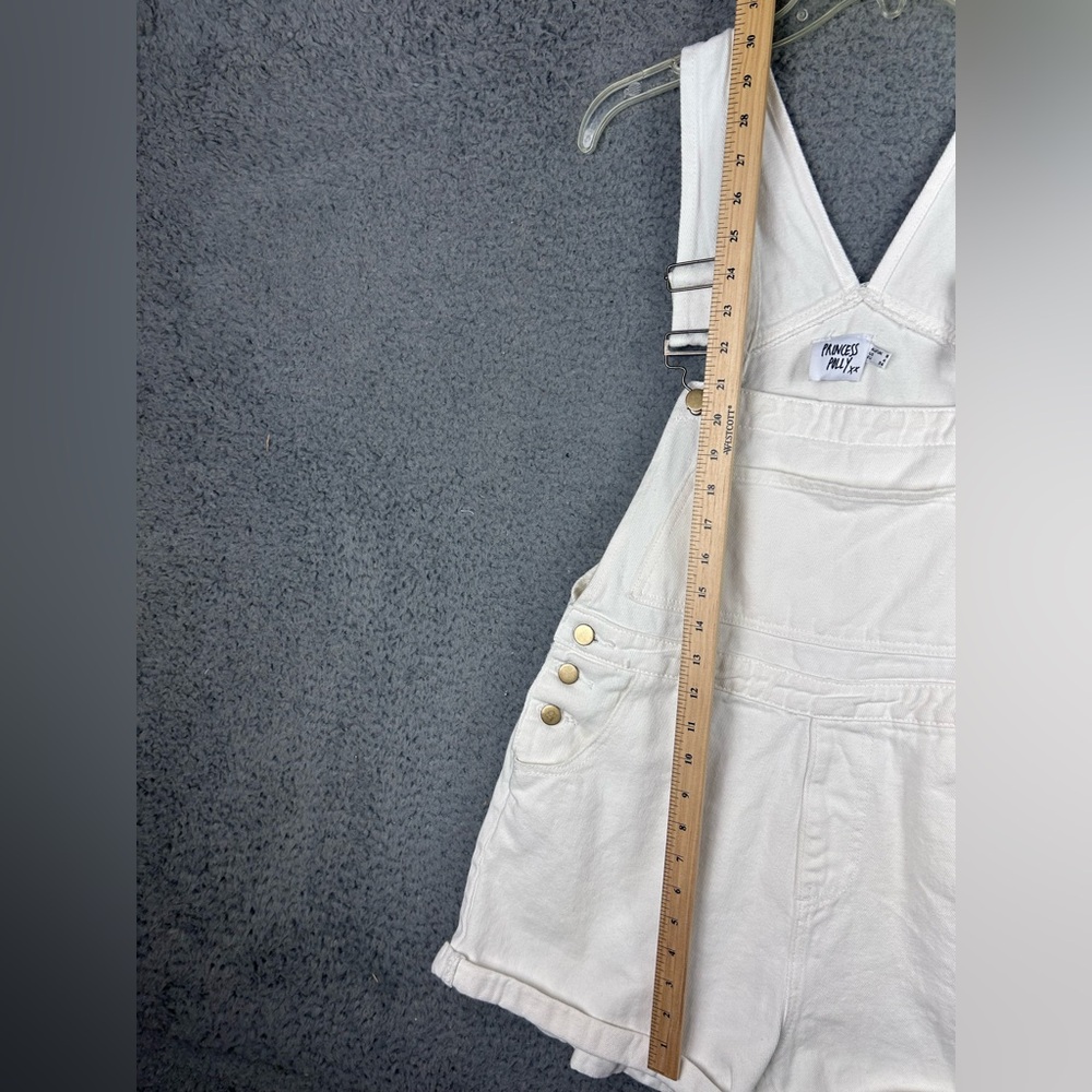 Princess Polly Overalls Shortalls Bibs White Shorts Adjustable Summer Size 4 - Picture 8 of 9